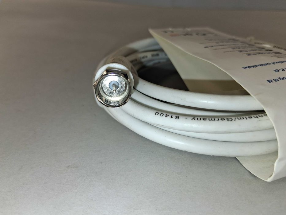 N053 Kabel Antenowy SAT Hama 3m Wtyk F 85 dB Classic Line Biały