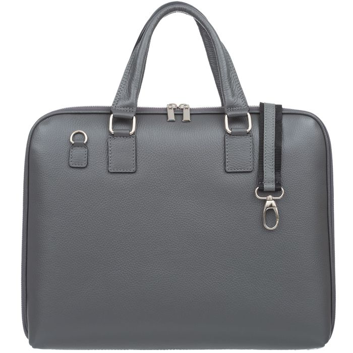 VERA PELLE torebka skórzana teczka A4 torba na laptopa V537 c.szara