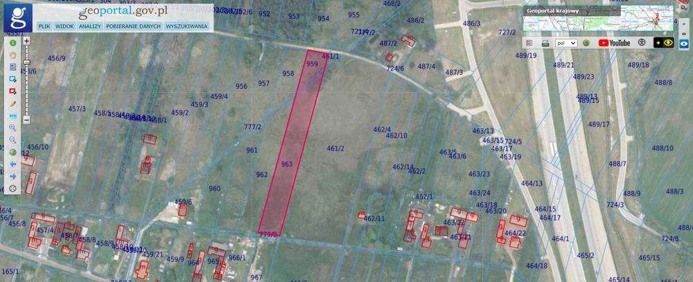 Działka 5452 m2 ul. Sosnowa Ożarowice przy lotnisku Katowice Pyrzowice