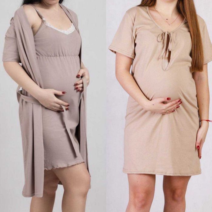 Комплект трійка в пологовий для вагітних та годуючих  мереживні 44-62