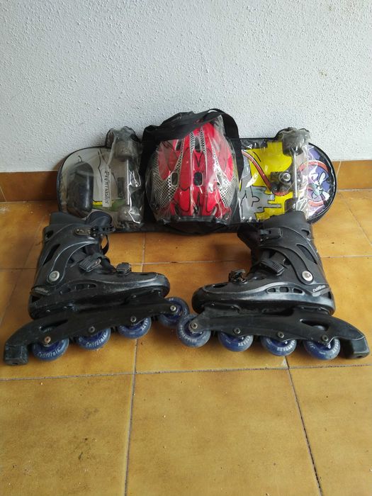 Skates mais patins em linha