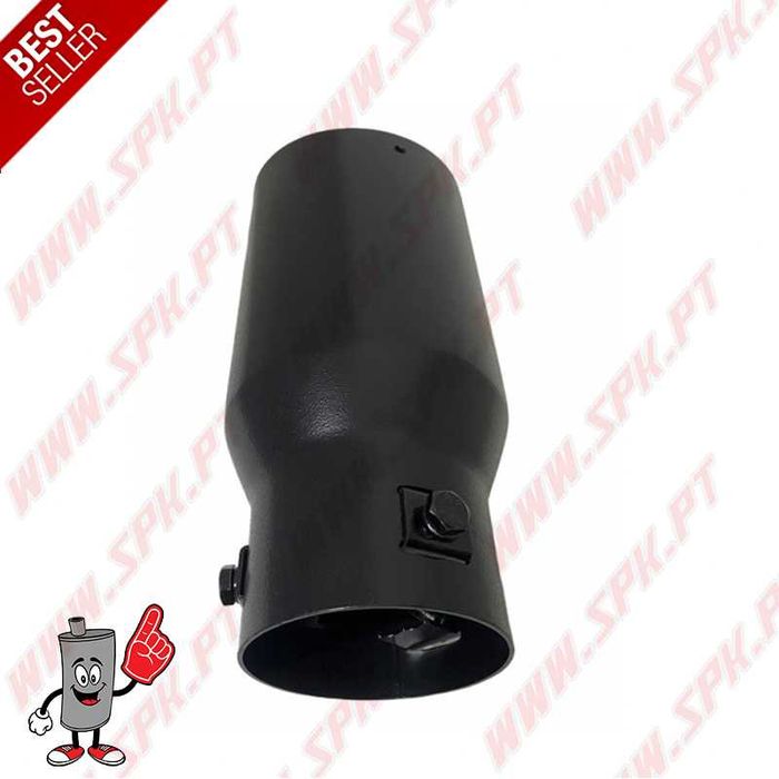 Ponteira de Escape Inox Black Edition - Redonda 90mm - Nova