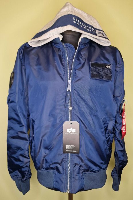 Nowa kurtka Alpha Industries MA-1 TT Hood Custom new navy rozm XXL