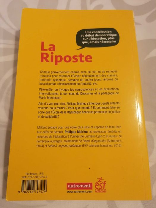 Lá Riposte - Philippe Meirieu
