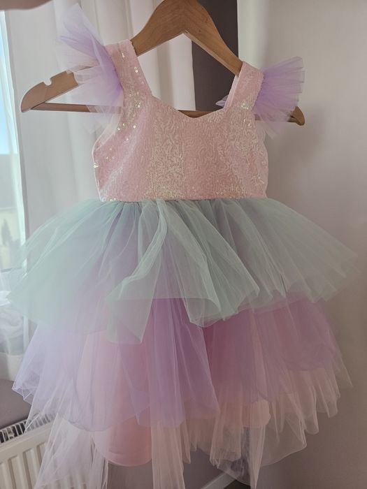 Дитяча пишна святкова ошатна кольорова сукня Єдиноріг 3 4 5 6 одноріг