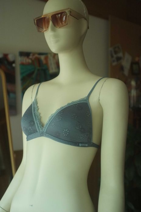 lekki letni biustonosz Skiny 80B błękitny koronka stanik hippie boho