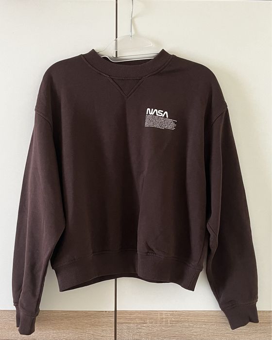 Damska bluza krótka, bez kaptura, brązowa z H&M