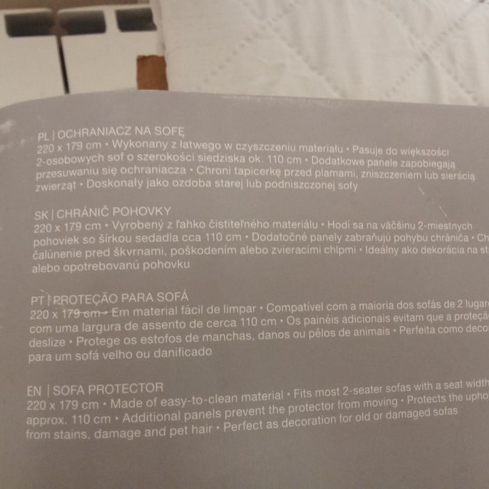 Narzuta na 2 os. sofę 220x179