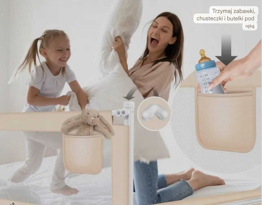 Barierka ochronna do łóżka dziecięcego KESSER® | Beżowy | 150 cm