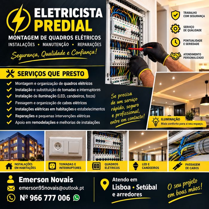 Eletricista Predial – Instalações, Reparações e Iluminação