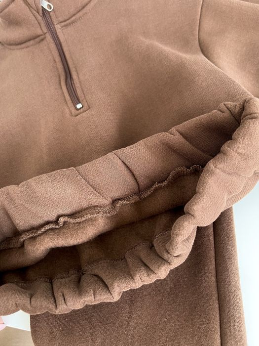 Якісний теплий костюм на флісі шоколадний, 98, 104, 110