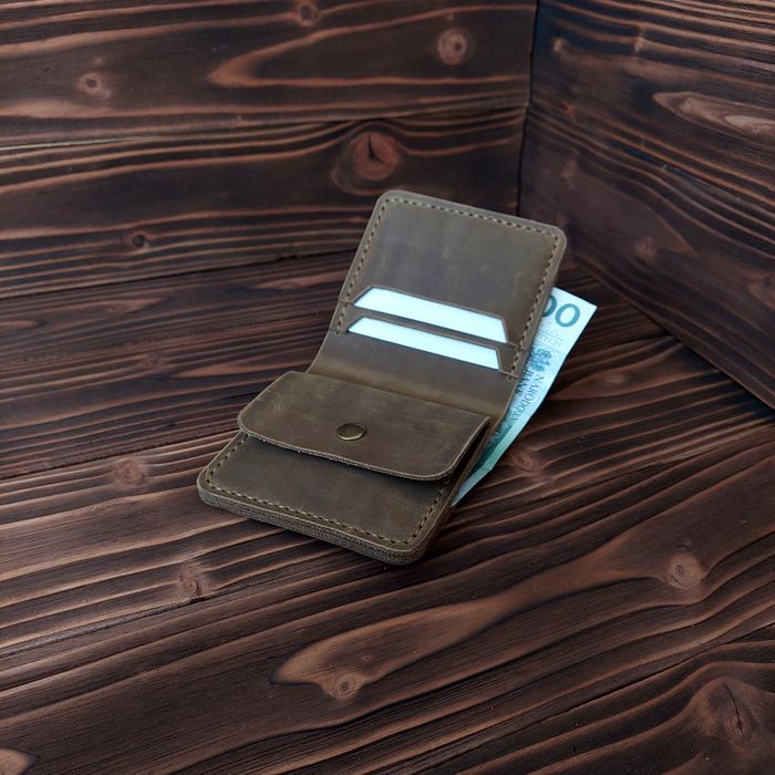 Portfel skórzany typu  bifold  ręcznie wykonany