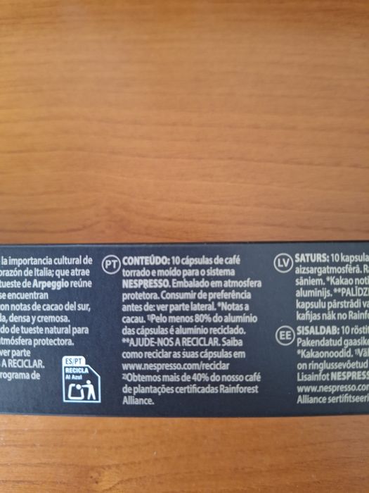 2 Caixas 20 Cápsulas Café Nespresso Arpeggio Original