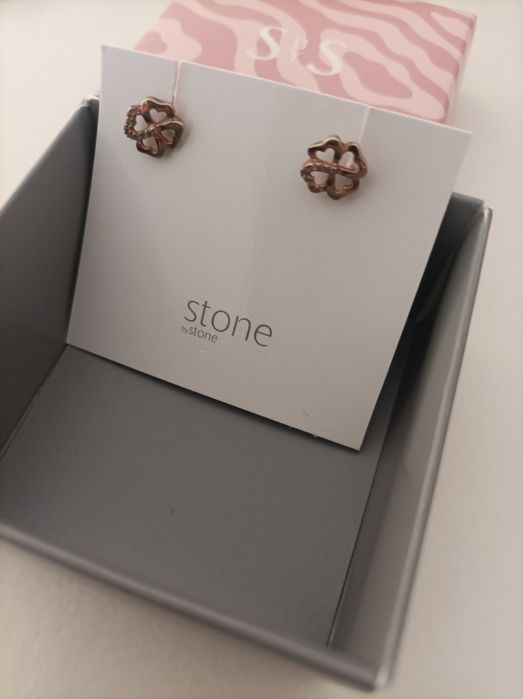 Brincos Trevo da Sorte (prata dourada)