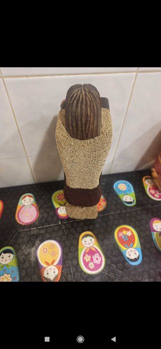 Escultura em madeira e areia 25cm