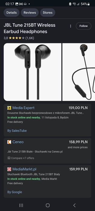 Jbl tune 215bt zafoliowane nowe