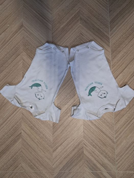 Body niemowlęce z krótkim rękawem 74 cm 2 sztuki dla bliźniaków