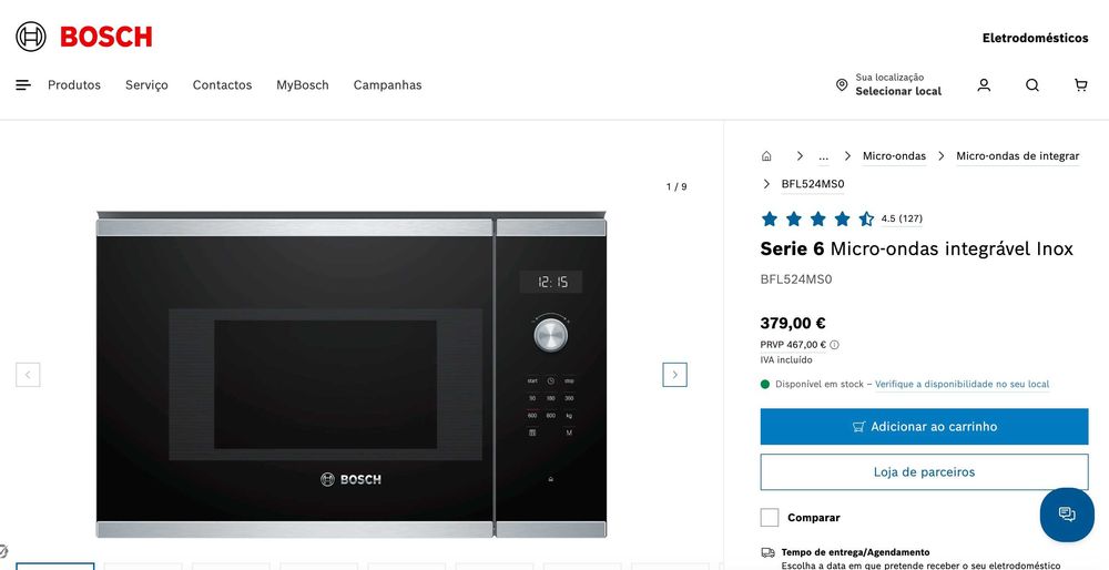 Micro-ondas integrável BOSCH