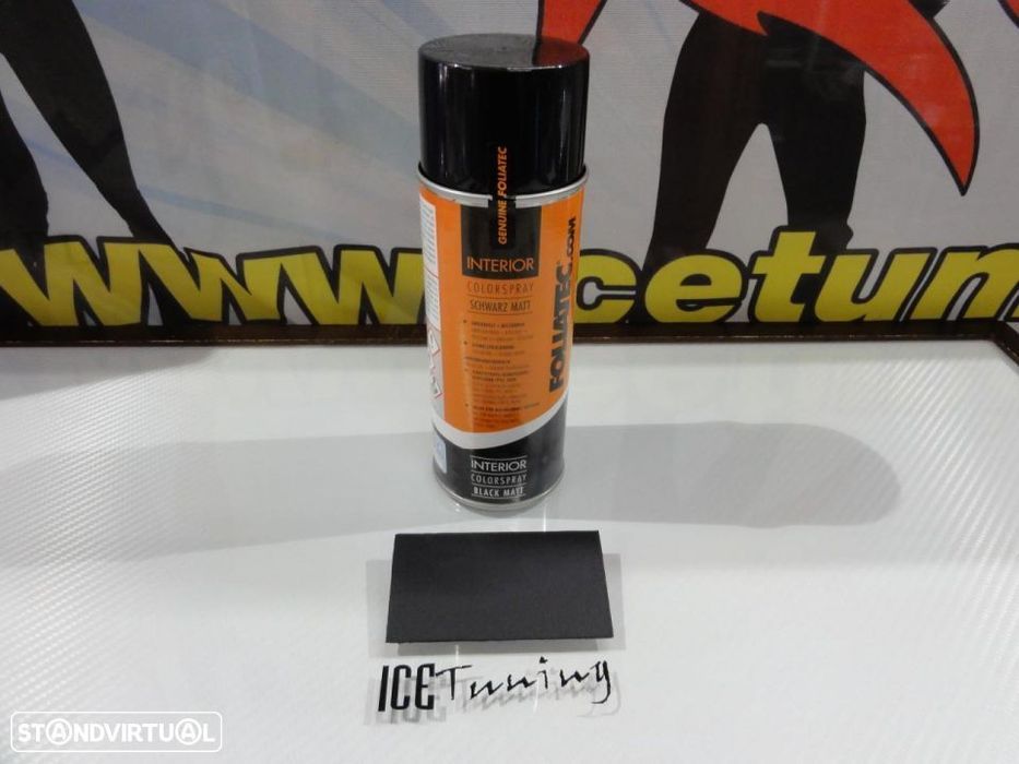 Spray de reparação e pintura Preto Mate para Volantes e interiores (Couro liso, Couro perfurado, Pele, Pele sintética, Napel, Plásticos*, Materiais
