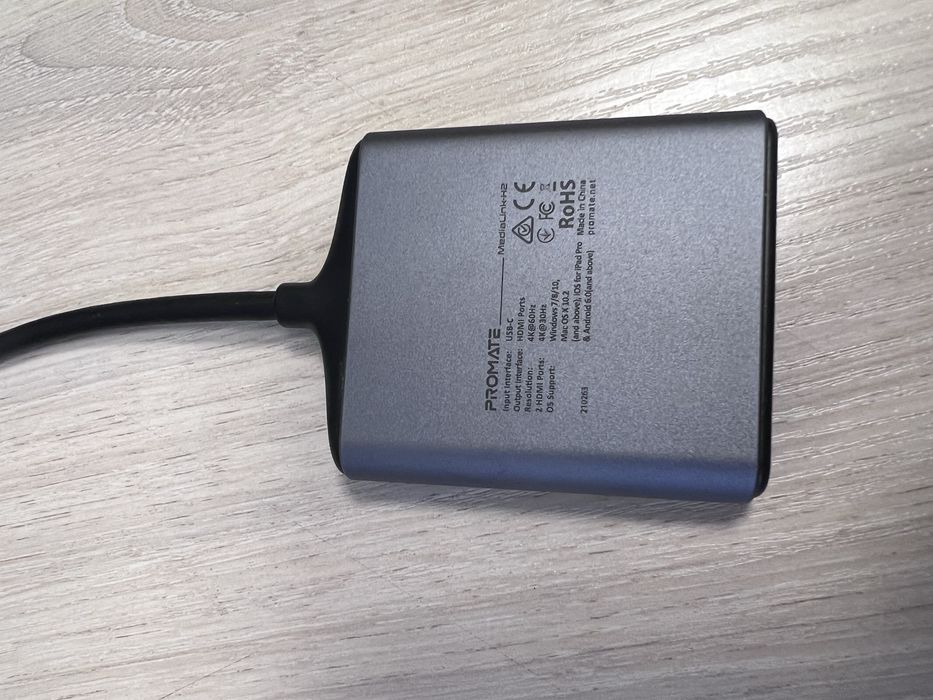 Переходник USB-C/2-HDMI Promate MediaLink-H2