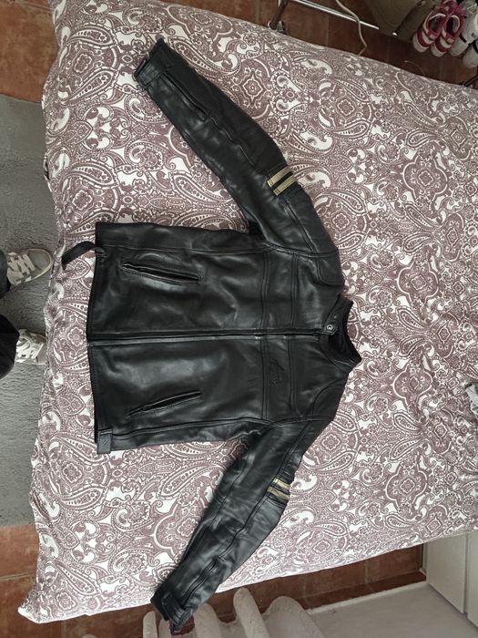 Casaco de pele para mota