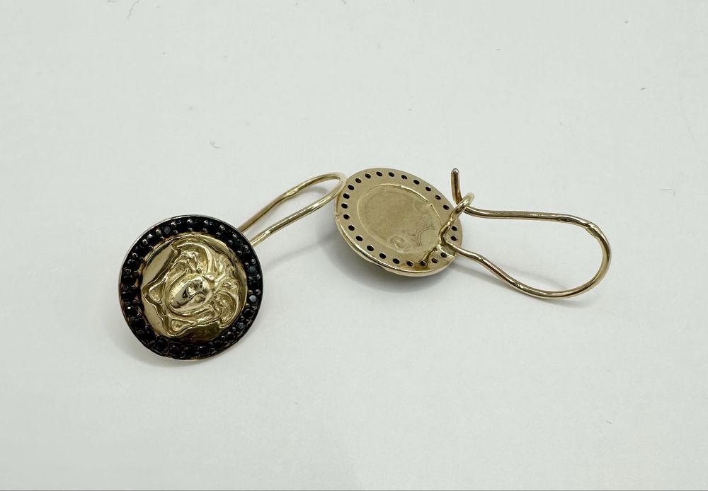 Złote Kolczyki Versace Wiszące Pr.585 NOWE