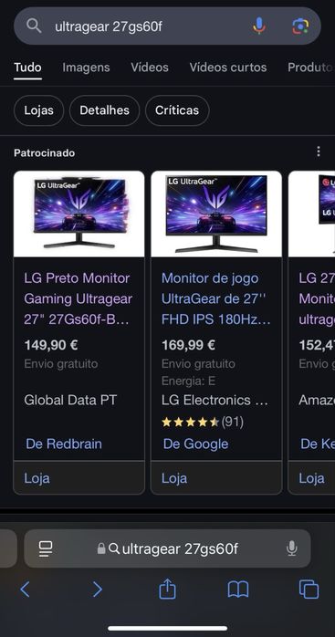Monitor LG 27 180HZ