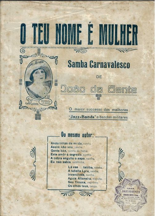 PIANO: Duas Raras Partituras Antigas de Sambas Carnavalescos de João da Gente