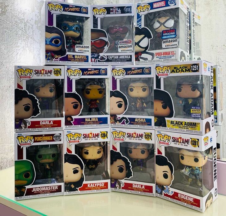 FunkoPop Shazam Ms.Marvel BlackAdam SpiderWoman Judomaster