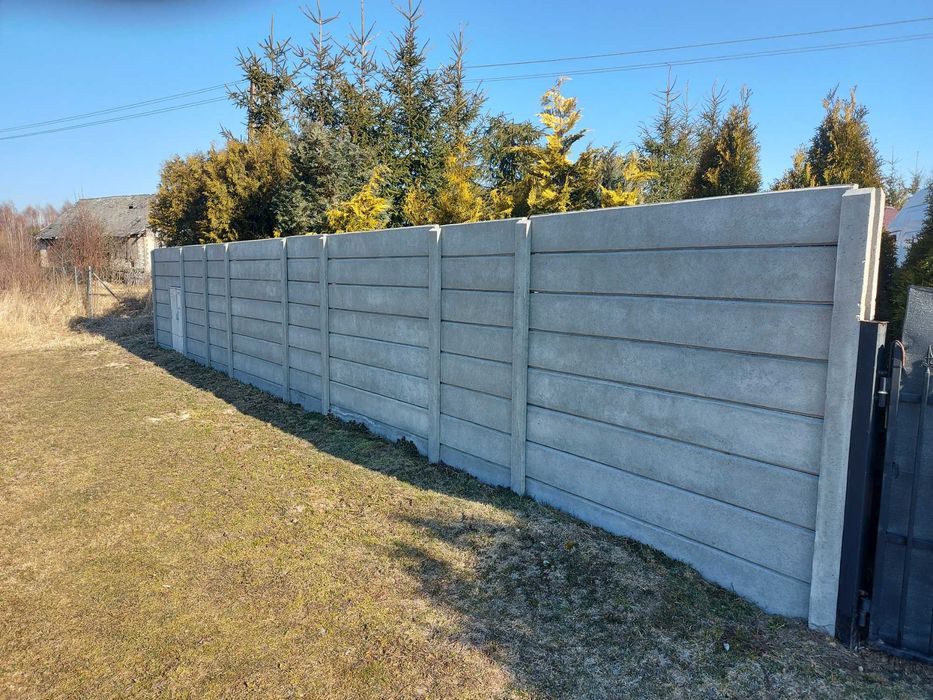 Ogrodzenie palisadowe, betonowe jedno-dwustronne