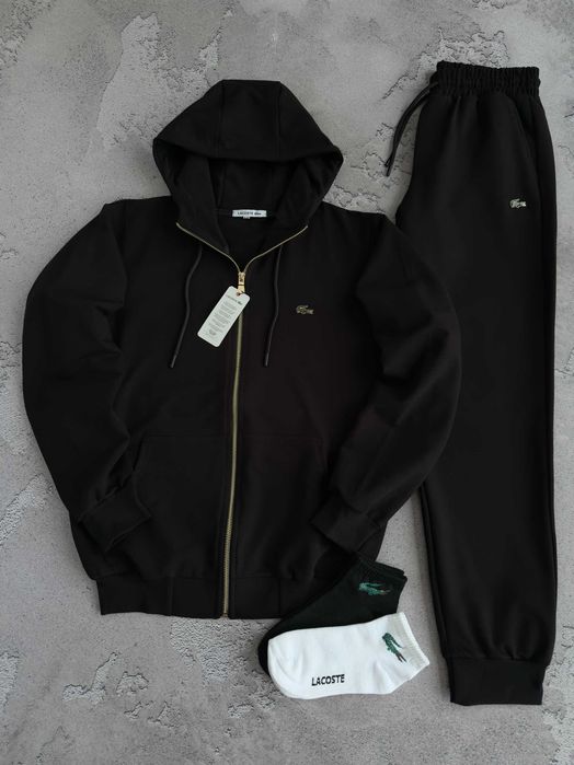 Новинка! Чоловічий спортивний костюм Лакоста (зіп худі та штани) Lacoste + дві пари шкарпеток у подарунок!