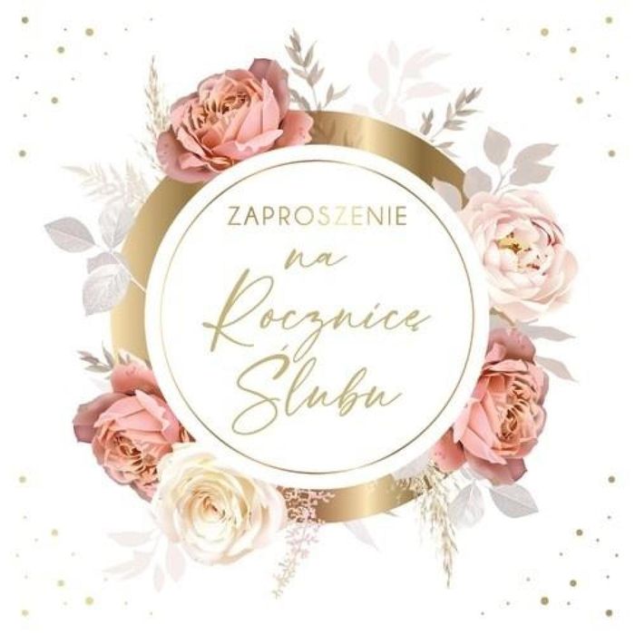 Zaproszenie Rocznica Ślubu (10szt) Armin Style oprawa: folia