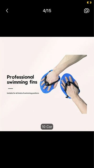 Flippers de Mão para Natação e Treino Aquático