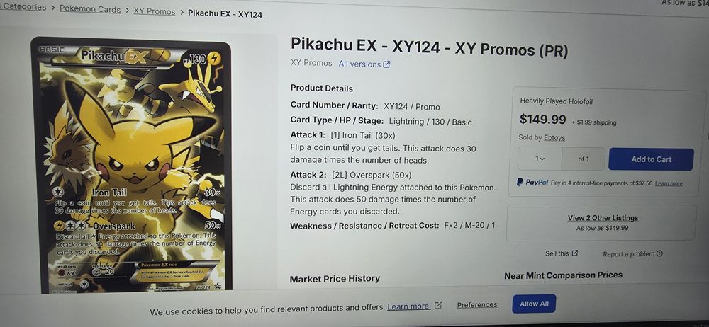 Pokemon Pikachu EX