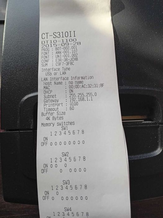 Чековий принтер CITIZEN CT-S310II