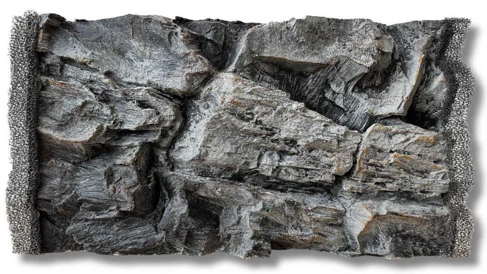 Tło Strukturalne do akwarium SKAŁA SZARA 50x30 cm.