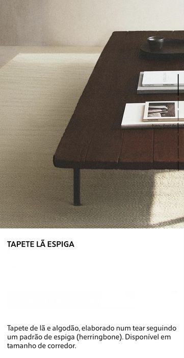 Tapete Lã Espiga 200 x 300 cm Zara Home NOVO