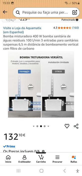 Bomba e reservatório
