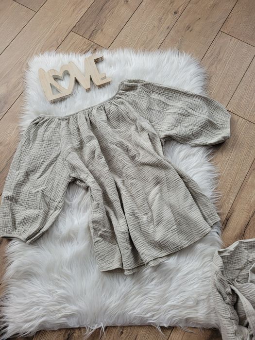 Komplet Muślinowy  bluzka spodenki