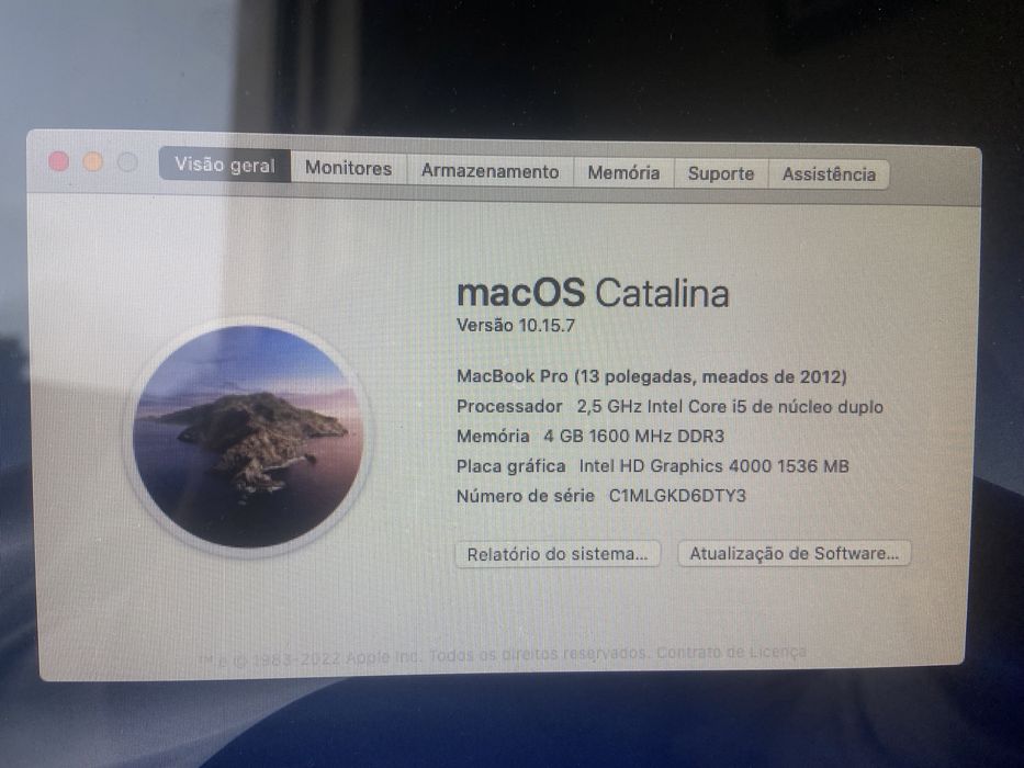 MacBook pro 13 polegadas de 2012
