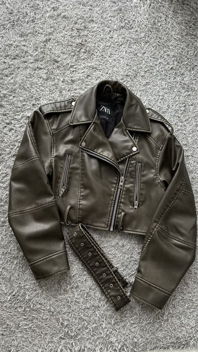 Шкірянка Zara, кожанка Zara, куртка шкіряна ZARA
