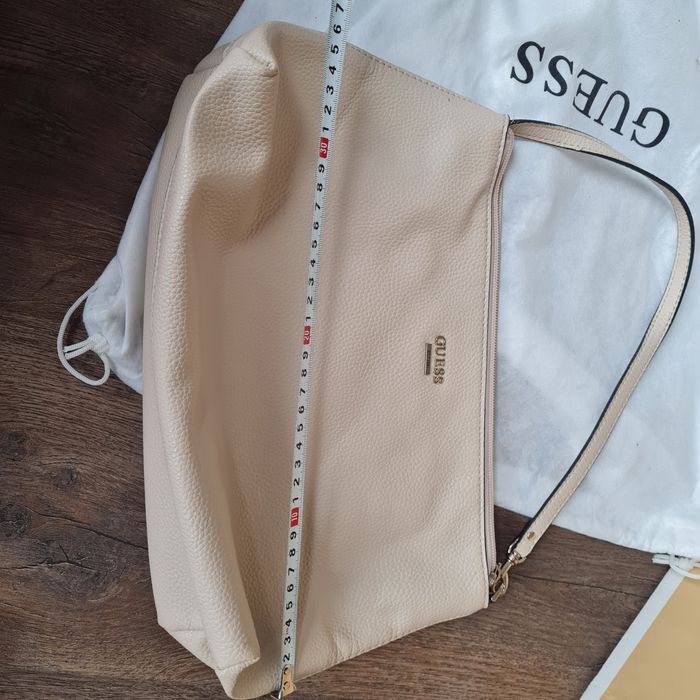 Guess torba 3 w 1 shopper czarna duża dwustronna + mała beżowa logowan