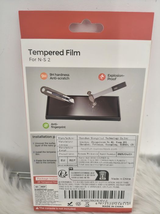 Ochronne szkło hartowane (2-pack) do konsoli (N-S 2) z filtrem Anti-Blue Light.
