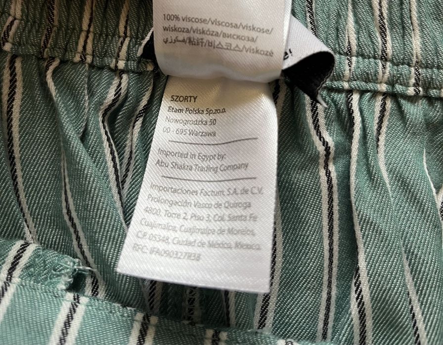 Spodenki szorty od piżamy piżama w paski zielone rozmiar S ETAM