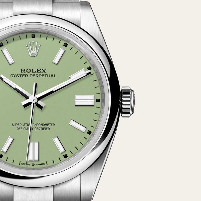 Zegarek Rolex Oyster Perpetual 41 Pistacjowa tarcza, 2026 rok