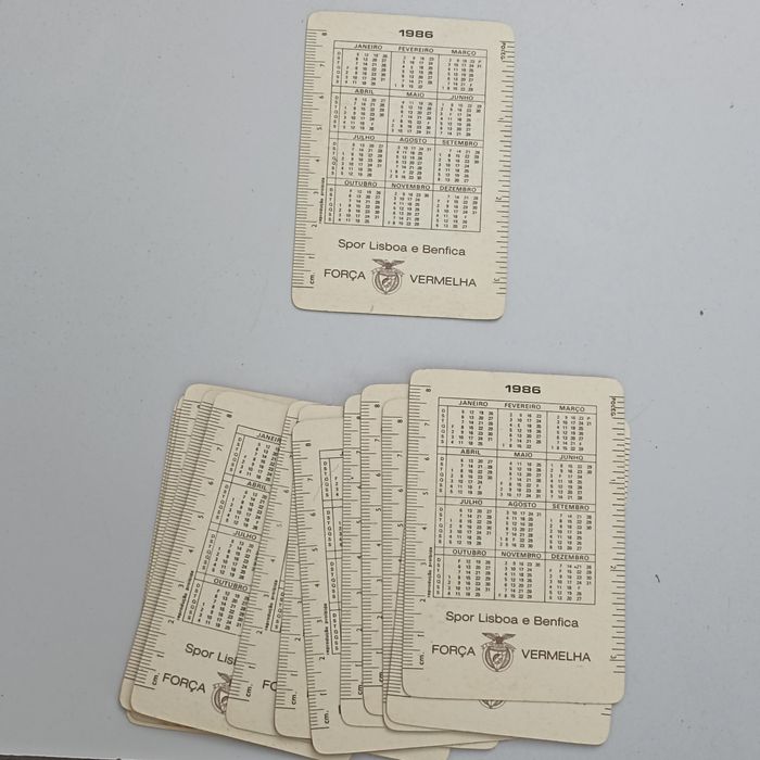 Conjunto de Calendários do SLB do ano de 1986