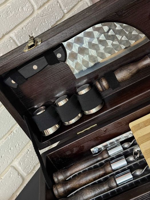 Набір шампурів в кейсі BS97 Шампура для шашлыка в кейсе на подарок