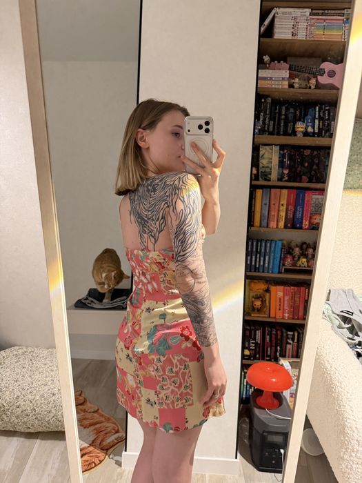 Zara | Коротка різнокольорова атласна сукня