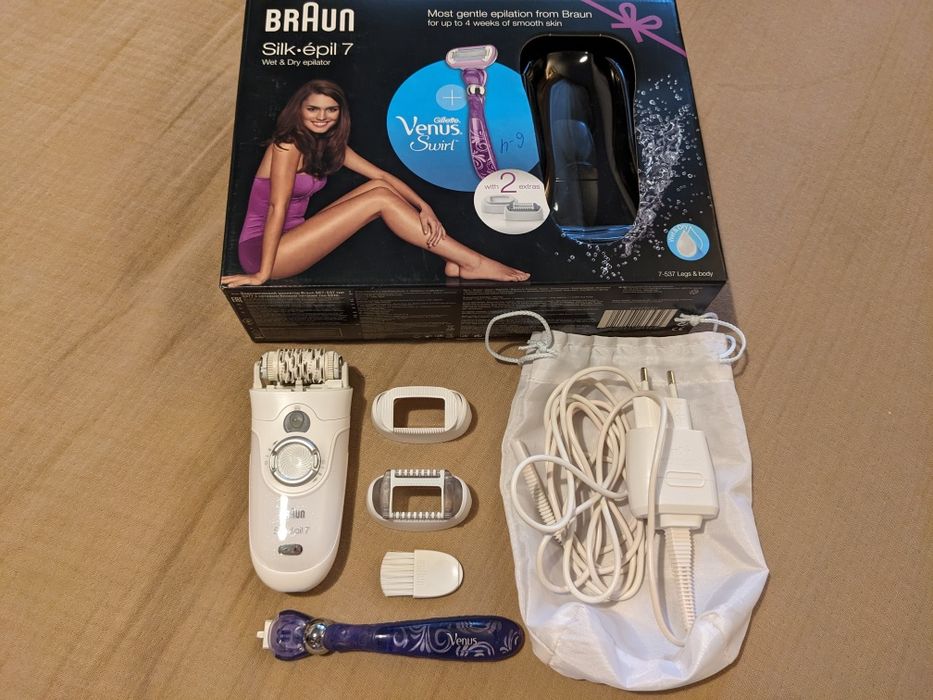 Епілятор BRAUN Silk epil 7 7537 + станок Gillette Venus Swirl
