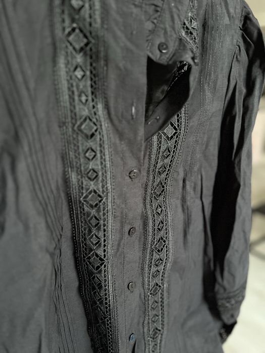 Czarna koszula boho z haftami S